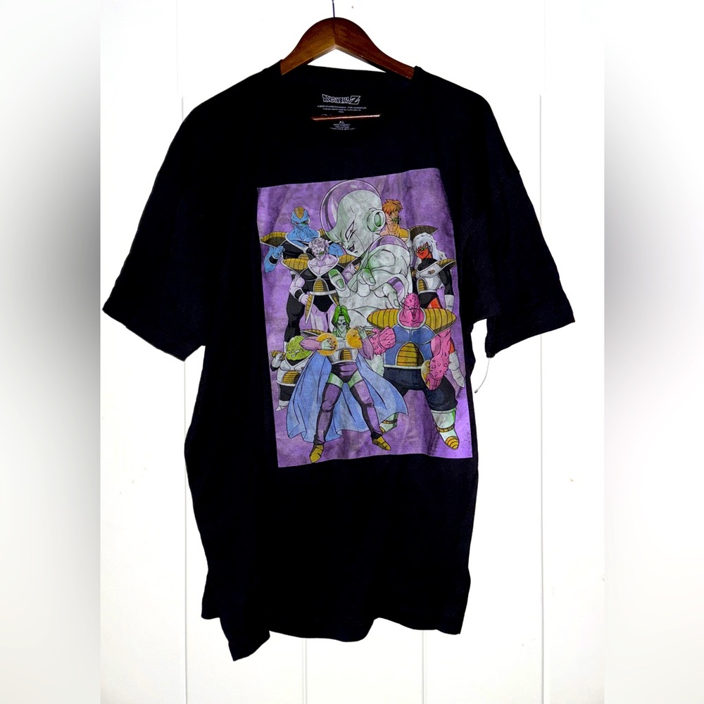 Dragon Ball Z Anime Frieza and Disciples Characters Black Cotton Tee Shirt XL
